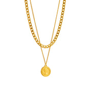 Geometric Portrait Coin Pendant Necklace For Women New Charm Multilayer Choker Chain Jewelry Gift Fashion Jewelry